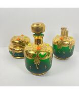 Vintage Bohemian Green Glass Decanter Perfume Trinket Box - $124.87 CAD