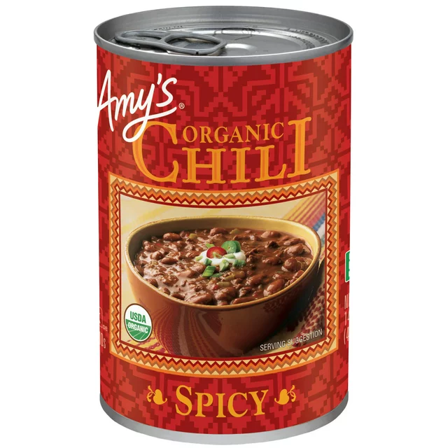 Amy&#39;s Kitchen Organic Spicy Chili, Gluten Free, Vegan, 14.7 oz. Case Of 8 - £27.14 GBP