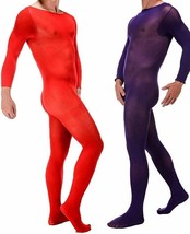 200D Men Velvet Lingerie Pantyhose Body Stocking Unitard Full Bodysuit Anti-Hook - £11.26 GBP