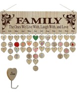 [Gifts For Mom Dad] Family Birthday Calendar Wall Hanging,Wooden Birthday - $31.99