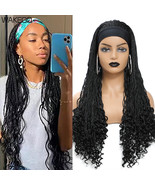 Heat Resistant 22 Inch Micro Box Braid End Curly Synthetic Lace Wig For ... - $123.47 CAD