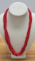 Vintage/NWT 23&quot; Trifari 8-Strand Red Beaded Necklace Costume Jewelry - £15.03 GBP