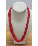 Vintage/NWT 23&quot; Trifari 8-Strand Red Beaded Necklace Costume Jewelry - £14.81 GBP