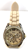 Geneva Platinum 7846 Women&#39;s Chronograph  Gold Tan Watch NEEDS BATTERY - £13.29 GBP
