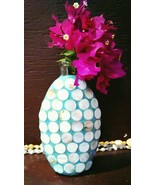 Vase jar bottle Accent Piece Home Decor Beach Tropical Blue Jar Pearlsque - £12.57 GBP