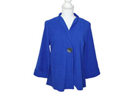 JM Collection Womens Royal Blue Swing One Button Close Blazer Jacket Siz... - £20.36 GBP