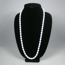 Necklace 31 in Jewelry Lucite White Bead VTG Strand Goldtone Estate Beaded - £23.48 GBP