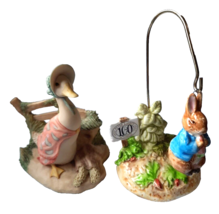 Beatrix Potter Peter Rabbit Jemima Puddleduck Collectible Ceramic Figurines LOT2 - £29.94 GBP