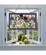 Fine Art Lighting Handmade Hummingbird and Flowers Stained Glass Window ... - £223.08 GBP
