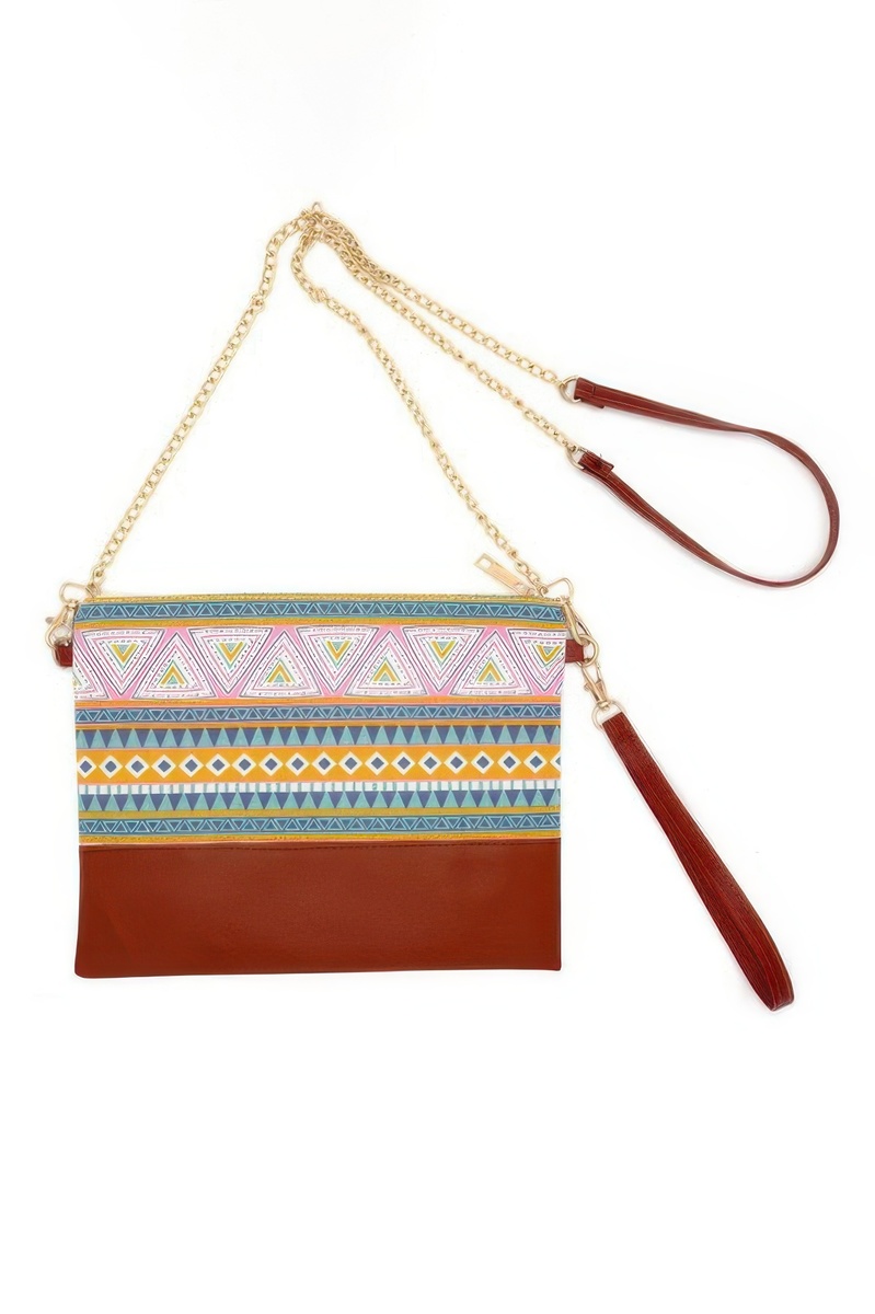 Aztec Crossbody &amp; Wristlet Bag  (Multicolor) - $16.99