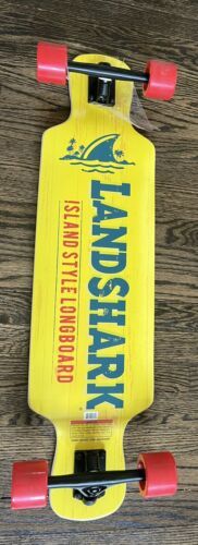 Landshark Lager Beer Promotional Island Style Longboard Yellow Skateboard - $74.25