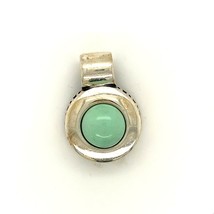 Vintage Sterling Silver Signed Carolyn Pollack Relios Round Turquoise Pendant - £51.59 GBP