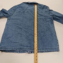 Bobbie Brooks BB3S112 Womens M Blue Embroidered Floral Button Front Denim Jacket image 5