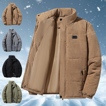 Corduroy Cotton-padded Jacket For Men Fleece-lined Warm And Breathable - £44.17 GBP+