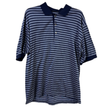 Jeff Rose Mens Polo Shirt Blue Striped Short Sleeve Collar Italy L - $18.99