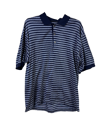 Jeff Rose Mens Polo Shirt Blue Striped Short Sleeve Collar Italy L - £15.13 GBP
