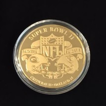  Superbowl Ii Packer Vs Raiders Official Game Coin 24KT Gp Highland Mint Repo - £29.85 GBP