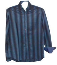 Ted Baker Men&#39;s Navy Stripes Cotton Casual Shirt Size US 3 M - £21.33 GBP