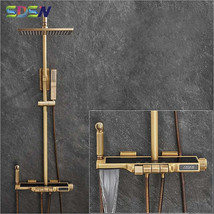 Antique Piano Digital Shower Set with Waterfall Shower Head Sprinkler Brass Bath - £496.96 GBP+