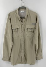 Columbia PFG Bahama Mens XL Tall Khaki Tan Button Up Fishing Shirt Omni ... - $41.58