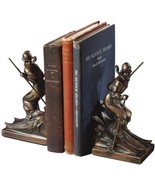 Bookends Bookend MOUNTAIN Lodge Ski Miss Resin Hand-Cast Hand-Painted Pa - £171.85 GBP