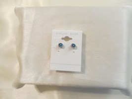 Department Store 1/4&quot; Sterling Silver Turquoise Stud Earrings R1015 - £22.22 GBP