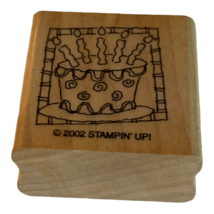Stampin Up Rubber Stamp Birthday Cake with Candles  in Square Card Making Craft - £3.18 GBP