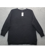 Torrid Tunic Sweater Womens 0 Black Slouchy Knit Long Sleeve V Neck Pull... - $735.45 MXN