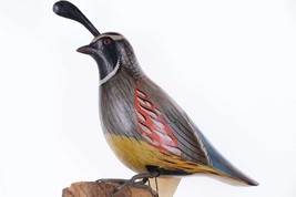 Hand Carved Gamble Quail Figure by Blue Frogs carvings - £101.49 GBP