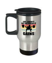 Travel Mug Coffee Funny Life, Liberty And The Pursuit Of Gains  - £19.88 GBP