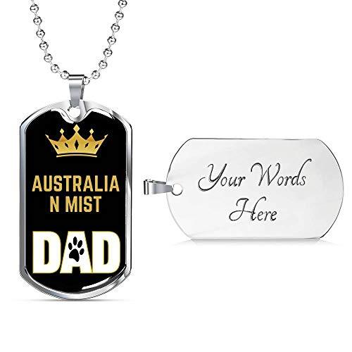 Primary image for Cat Dad Gift Australian Mist Cat Dad Necklace Engraved Stainless Steel Dog Tag 2