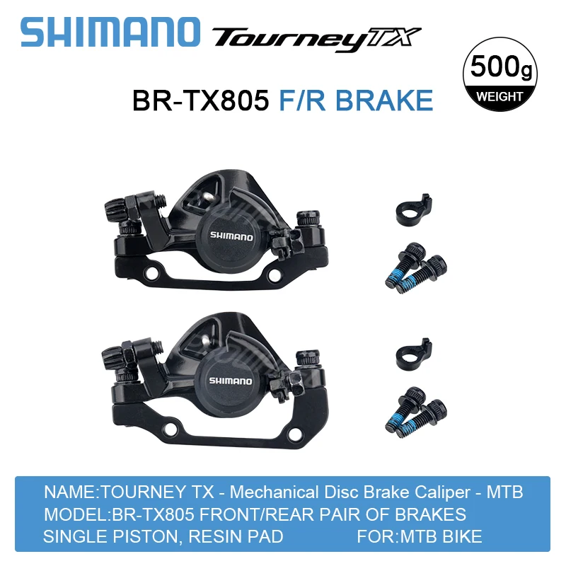 Shimano Tourney Tx BR-TX805 Mechanical Disc Ke Calipers Resin Pads G3 HS1 RT10 R - £136.43 GBP