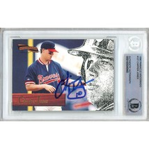 Chipper Jones Auto 1996 Aficionado Atlanta Braves Autograph Card BAS Slab HOF - £159.49 GBP