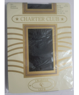 Vintage Charter Club Pantyhose Womens Size A Jet Black Opaque Nylon 1985... - $10.99