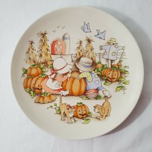 Halloween Dessert Plate Country Kids Sharing Is Fun Thanksgiving Fall Pumpkin - $11.88