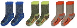Wrangler Boy&#39;s Merino Wool Half Cushion Seamless Ribbed Boot Crew Socks ... - $13.99