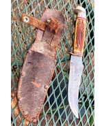 Vintage GC Co. Japan Hunting Knife 9&quot;  and leather sheaf - £39.87 GBP