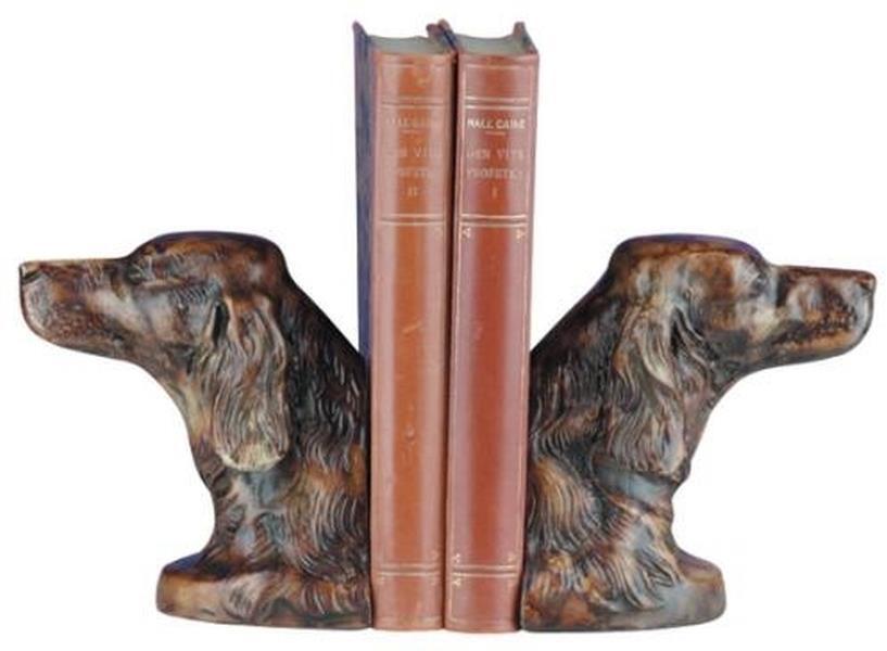 Bookends Bookend MOUNTAIN Lodge English Setter Head Dogs Resin Hand-Cast - $189.00