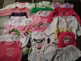 Lot of 25 pieces, girls 3-6 months clothing outfits. - $38.61