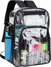 Clear Backpack, Large Heavy Duty PVC Transparent Backpack for Kids and Adults, S - £22.58 GBP
