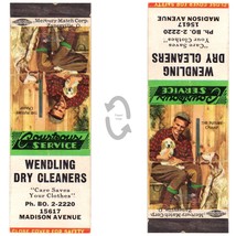 Vintage Matchbook Cover Wendling Dry Cleaners Lakewood OH 1950s Dogs Mercury - £10.00 GBP