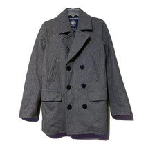 AE American Eagle Womens Gray Wool Blend Anchor Buttons Pea Coat Size XS - £19.60 GBP