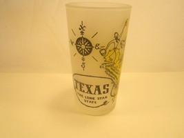 Vintage 10 oz Glass Tumbler TEXAS LONE STAR STATE Yellow [Y3A4] - $10.56