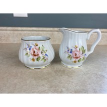 Royal Oak  Bone China  Floral Creamer And Open Sugar Bowl - $11.87