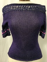 Esteve Sitamurt Women&#39;s Sweater Purple Knit S/S Knit Sweater Size Medium  - £38.66 GBP