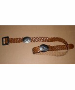 Hippie Belt Silver Buckle Turquoise Colored Embellishments - $20.54 CAD
