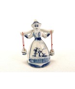 Delft Porcelain Hand Bell, Dutch Milk Maiden, Milk Pail Clappers, Hand P... - £15.37 GBP