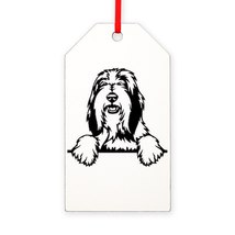 Peeking Bearded Collie Gift Tag Ornament - $21.00