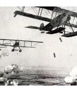 German Bases In Belgium Raided By Airmen WW1 Print 1917 Biplanes SmDwC5 - €25,75 EUR