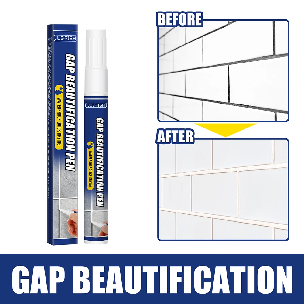 Waterproof Tile Gap Repair Pen Odorless White Tile Refill Wall Grout Marker Bath - £47.17 GBP